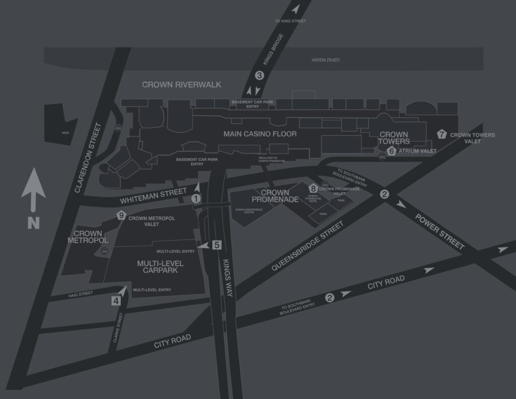 Crown Melbourne Parking Map